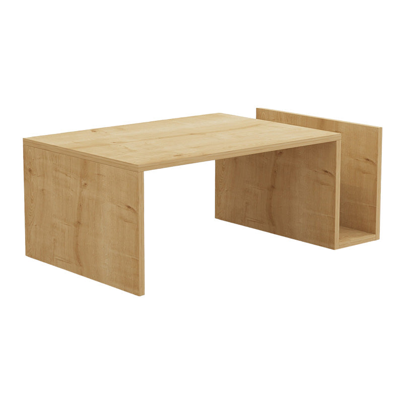 Модерна правоаголна ниска клуб маса Coffee table Xenet со софистицирана површина и истакнати шари на премиум топол даб