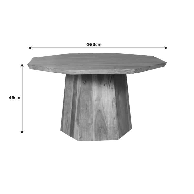 Модерна луксузна тркаталезна клуб маса Coffee table Xenoax изработена од масивно акација дрво со автентични природни годови и стабилна лоунџ база