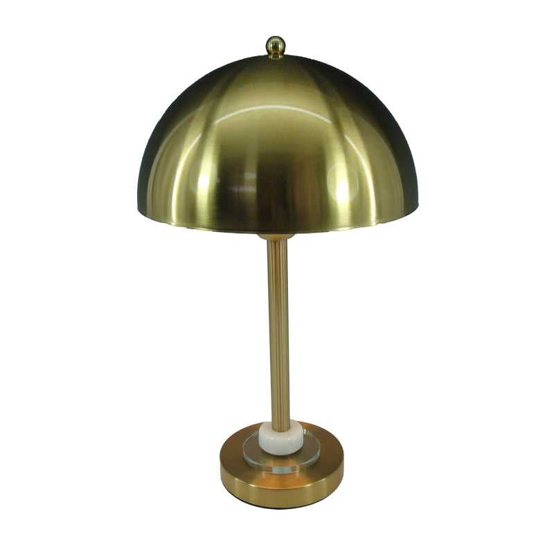 Модерна и елегантна столна лампа Table lamp Galaic со луксузна златна метална основа и цилиндричен соодветен абажур