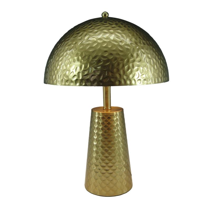 Модерна и елегантна столна лампа Table lamp Galais со луксузна златна метална основа и пространа цилиндричен соодветен абажур