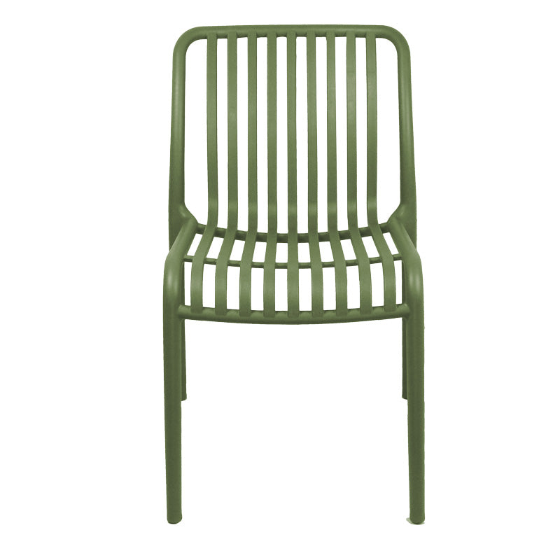 Модерна минималистичка трпезариска столица Chair Xenun изработена од екстремно цврст и долговечен полипропилен во отмена темно зелена мат нијанса