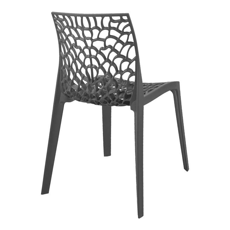 Модерна минималистичка трпезариска и градинарска столица Chair Xenic изработена од цврст полипропилен во елегантна темно сива антрацит боја