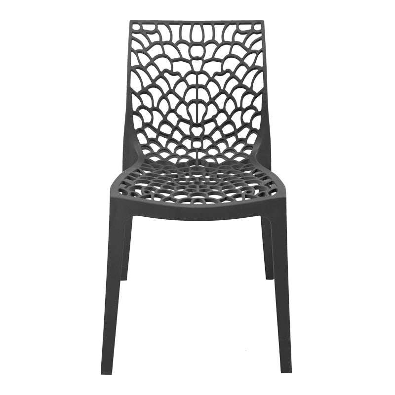 Модерна минималистичка трпезариска и градинарска столица Chair Xenic изработена од цврст полипропилен во елегантна темно сива антрацит боја