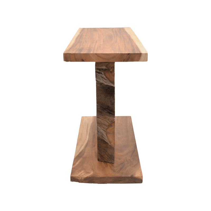 Модерна рустична конзолна маса Console Table Veder изработена од вистинско масивно тиково дрво во природна натур боја, со карактеристична органска текстура на годовите