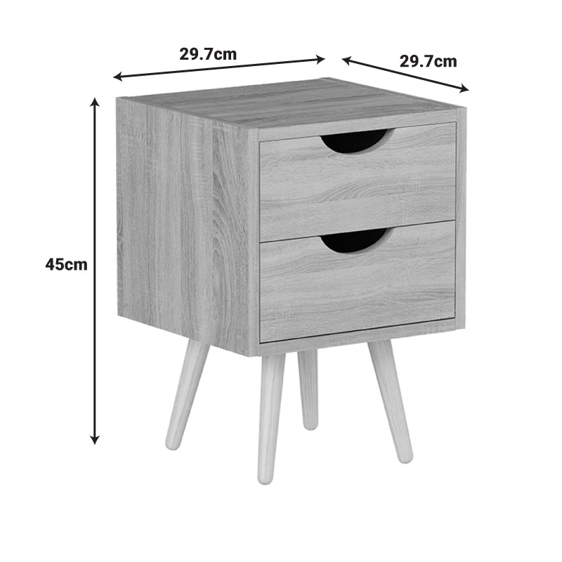 Модерно компактно ноќно ормарче Bedside Table Weiic Selma со коцкаст паметен формат и отворена полица со текстура на природен светл натур даб