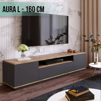 TV STAND AURA L – SONOMA & ANTHRACITE – 160cm