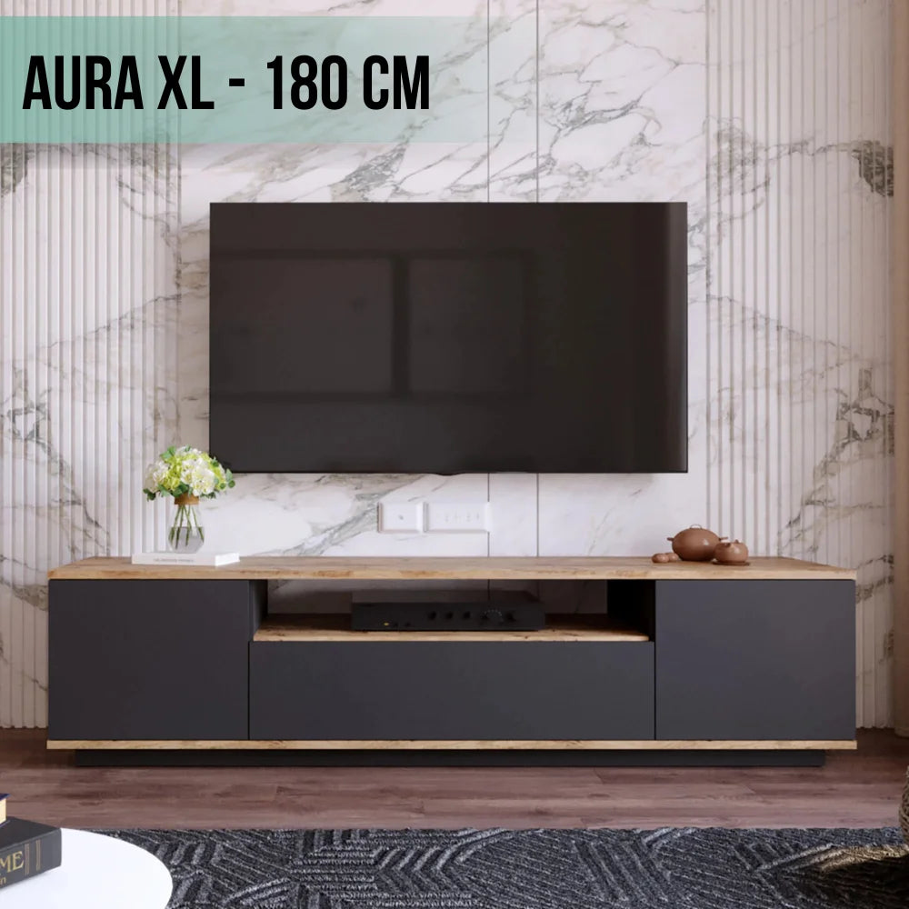 TV STAND AURA XL – SONOMA & ANTHRACITE – 180cm