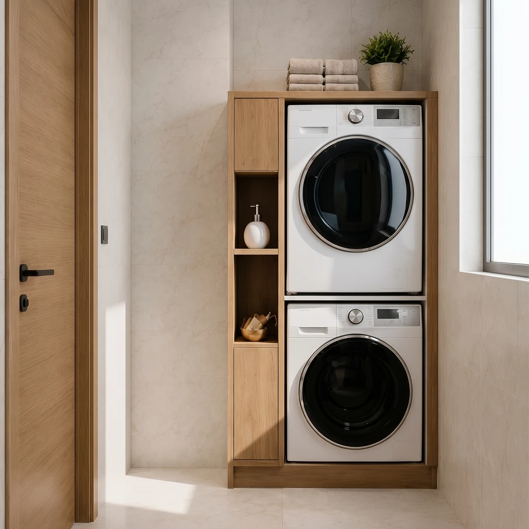 CREMONA Bathroom Cabinet for Washing Machine & Dryer – Atlantic Oak
