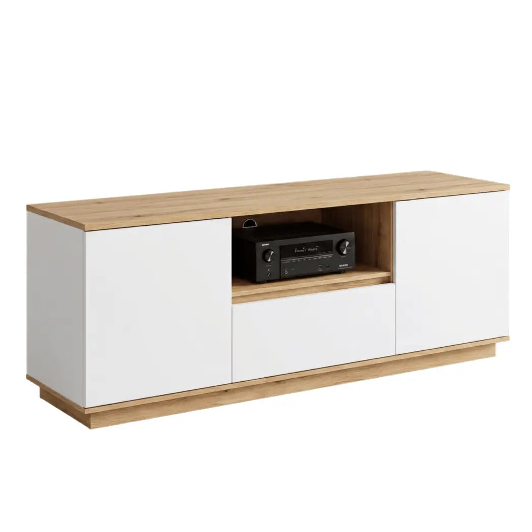 LIVING ROOM FURNITURE SET AURA+OLESA – WHITE/ ATLANTIC (TV CABINET + COFFEE TABLE)