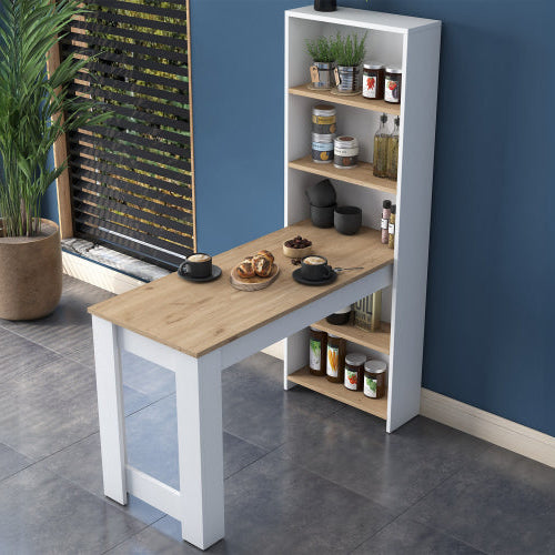 МУЛТИФУНКЦИОНАЛНА МАСА СО ВГРАДЕНИ ПОЛИЦИ BARI – БЕЛА / ДАБ