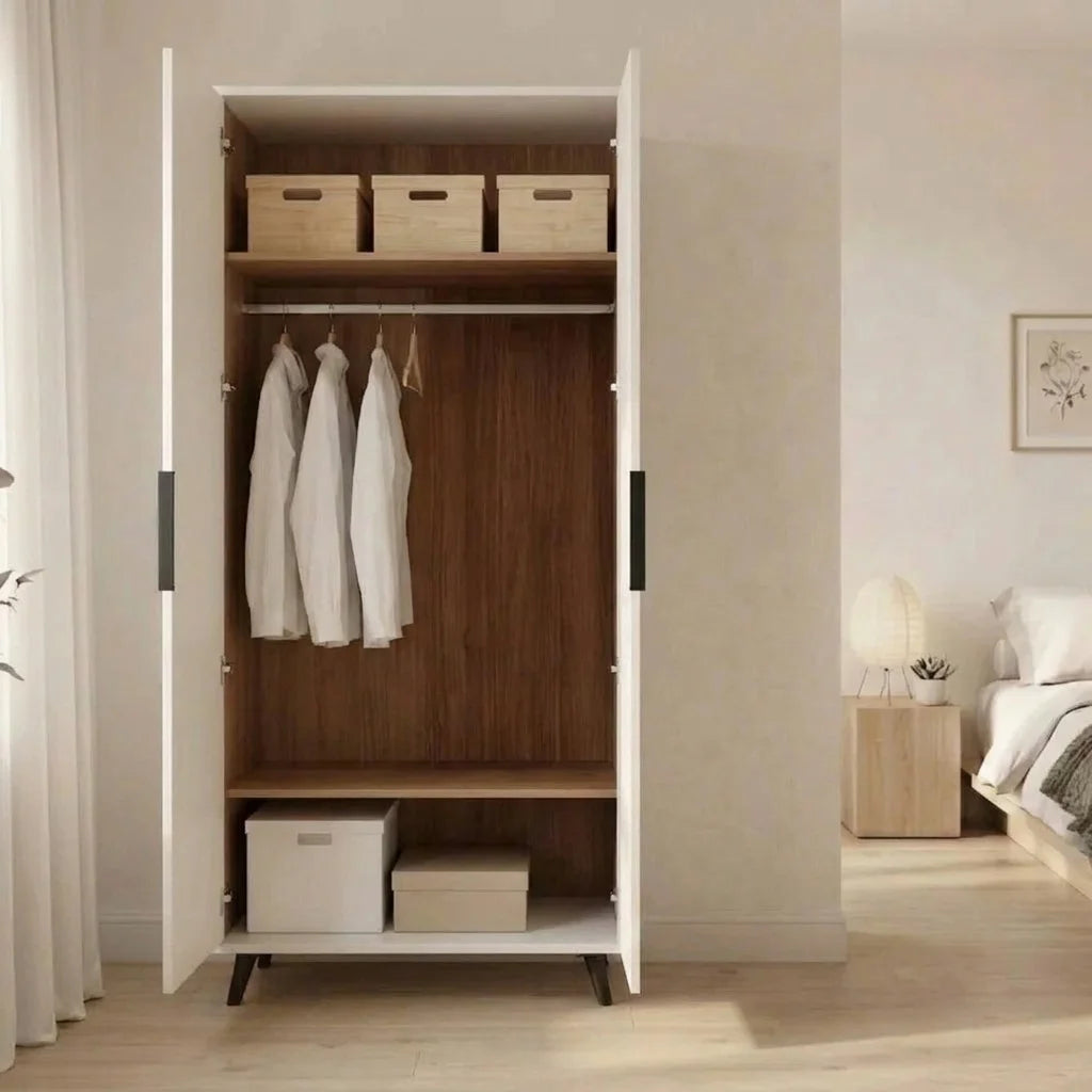 WARDROBE SITONIA 2 DOORS – WHITE (80 CM)