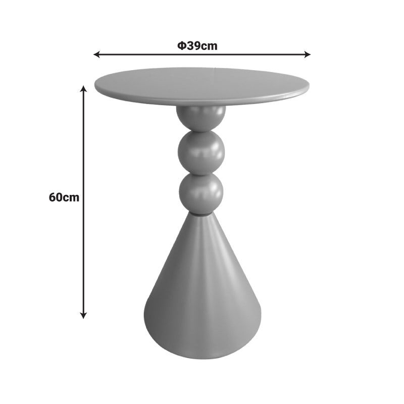 Модерна, естетска и уникатна тркалезна помошна масичка Side table Radic од зајакнат метал со мат финиш во урбана маслинесто зелена боја