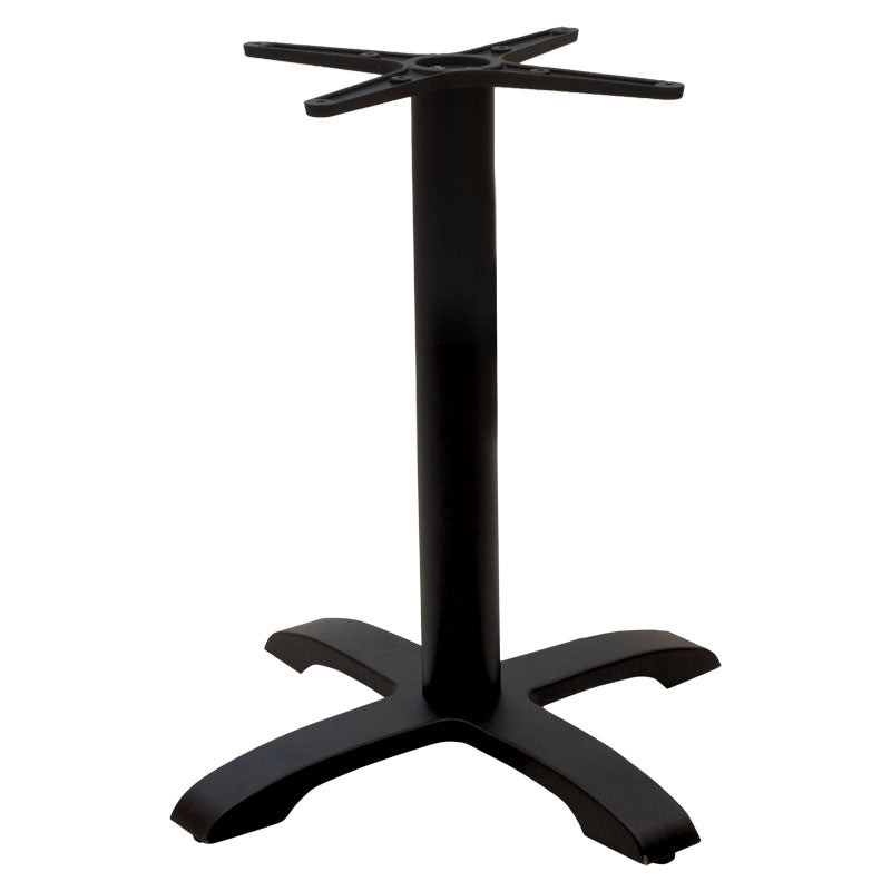 Висока метална барска основа за маса Table base Hallo со четирикрака цврста и стабилна база во длабока црна нијанса