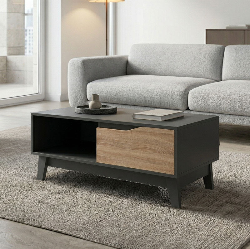 Модерна клуб масичка Aura во комбинација на антрацит и сонома боја 90x45x38.5cm