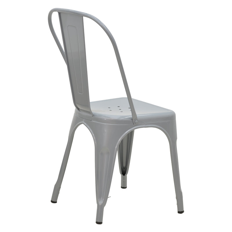 Модерен, естетски и уникатен низок метален стол Chair Quaic во урбан индустриски лоунџ стил со зајакната челична сива рамка