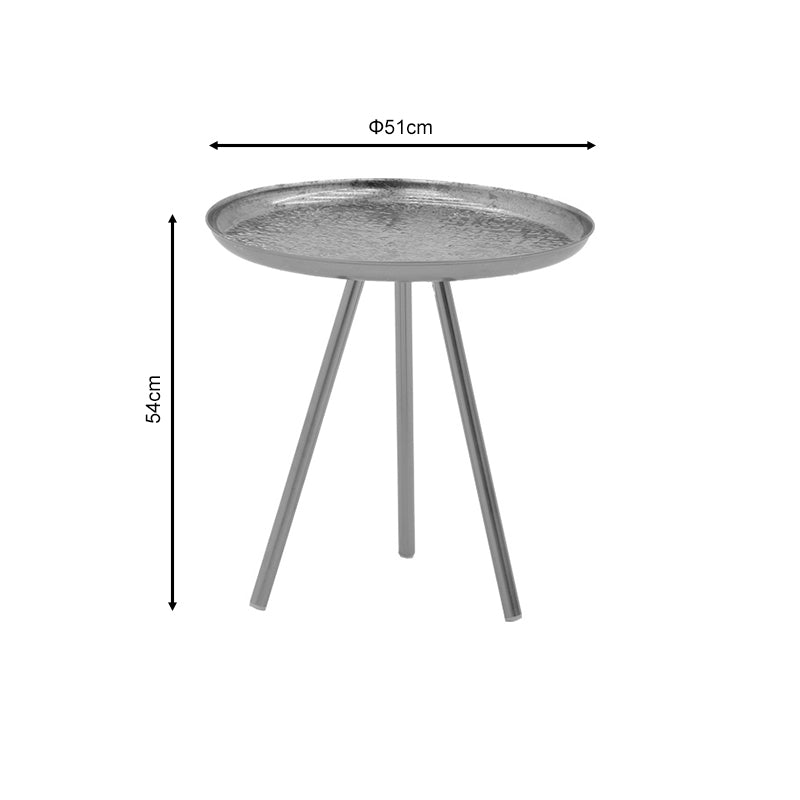 Модерна, естетска и уникатна тркалезна помошна масичка Side table Haler со луксузна сиво-златна метална структура и фино обработена горна плоча