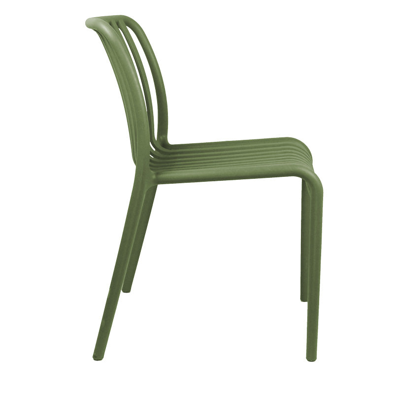 Модерна минималистичка трпезариска столица Chair Xenun изработена од екстремно цврст и долговечен полипропилен во отмена темно зелена мат нијанса