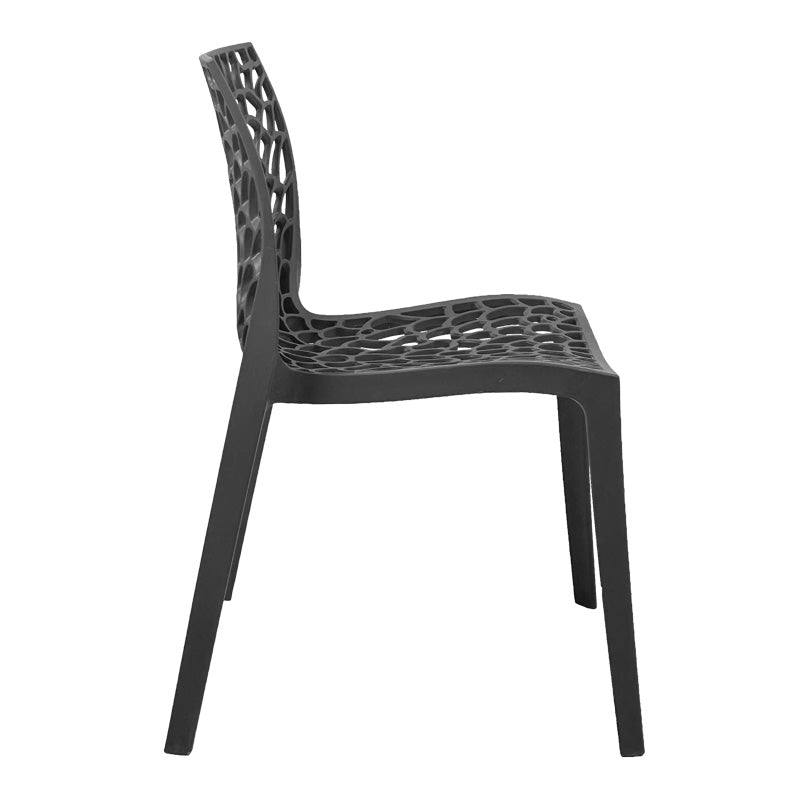 Модерна минималистичка трпезариска и градинарска столица Chair Xenic изработена од цврст полипропилен во елегантна темно сива антрацит боја