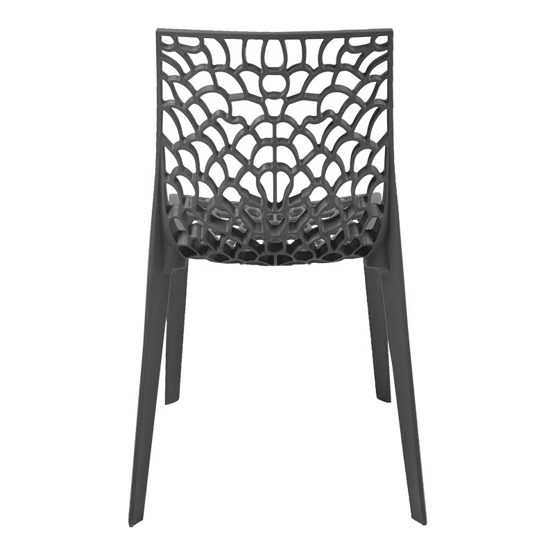 Модерна минималистичка трпезариска и градинарска столица Chair Xenic изработена од цврст полипропилен во елегантна темно сива антрацит боја