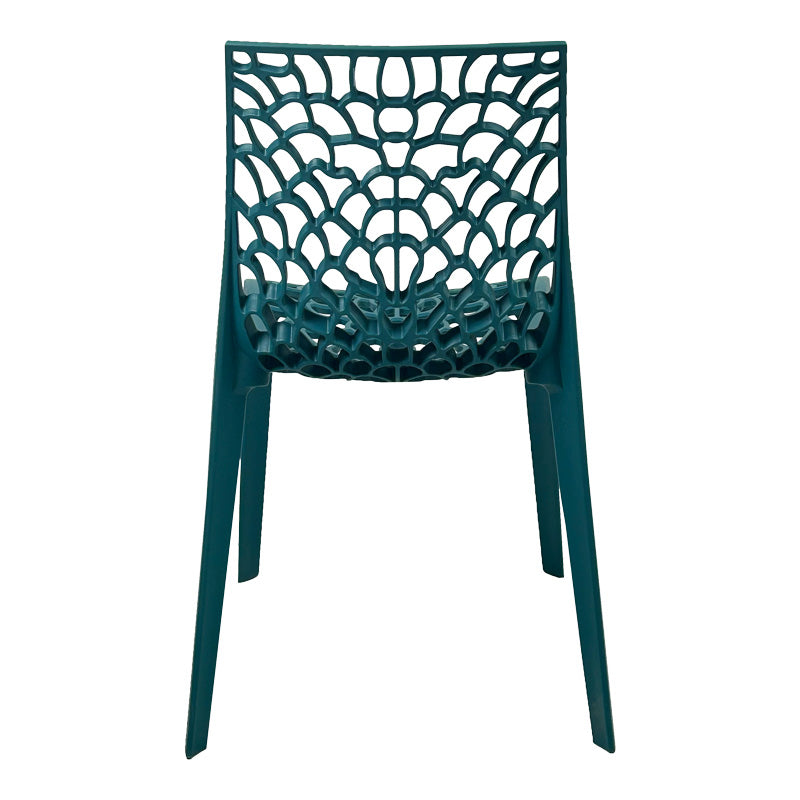Модерна минималистичка трпезариска и градинарска столица Chair Xenim изработена од цврст полипропилен во елегантна и впечатлива сина боја