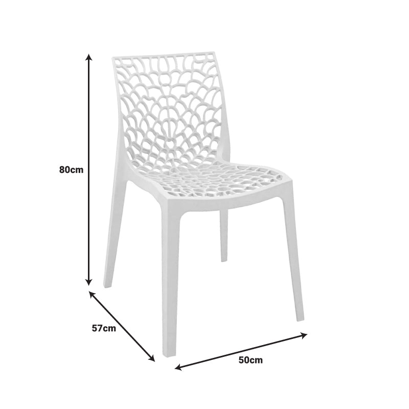 Модерна минималистичка трпезариска и градинарска столица Chair Xenim изработена од цврст полипропилен во елегантна и впечатлива сина боја