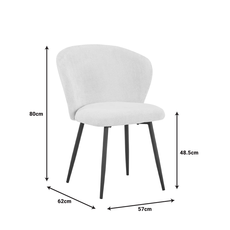 Модерна трпезариска лоунџ столица Chair Xenote тапацирана во засилена топла кафена ткаенина со комфорни наслони и цврсти коси црни метални ногарки