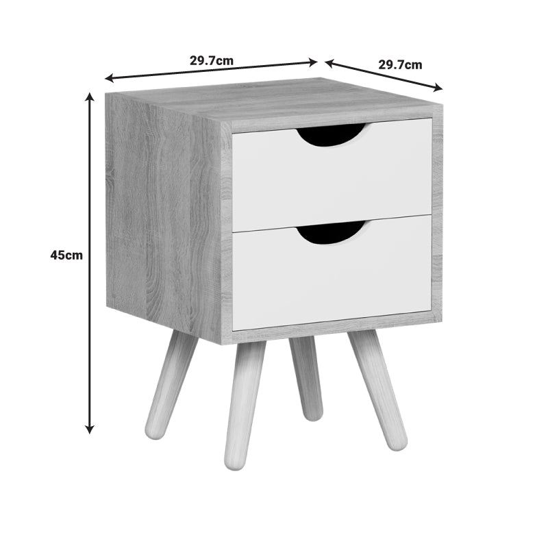 Компактна и модерна правоаголна ноќна масичка Bedside table Xenlo со рамна бела површина и минималистички отворени полици за спална соба