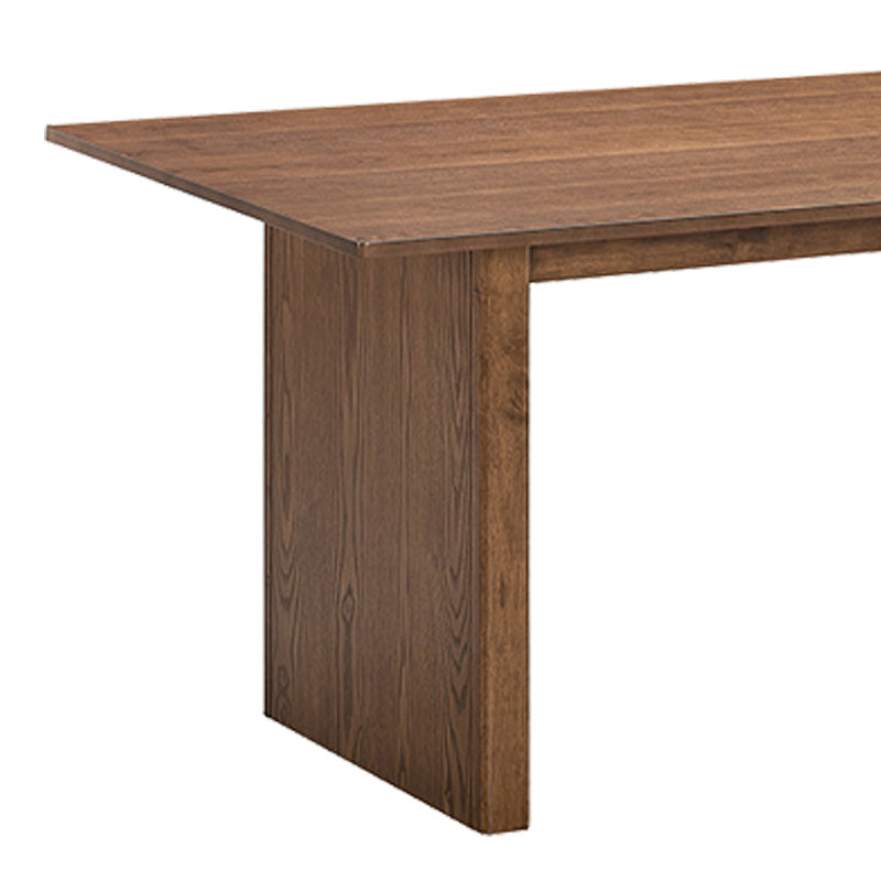 Комплетен трпезариски сет Avonvibe од седум парчиња со голема правоаголна маса и шест столови во темна нијанса на орев