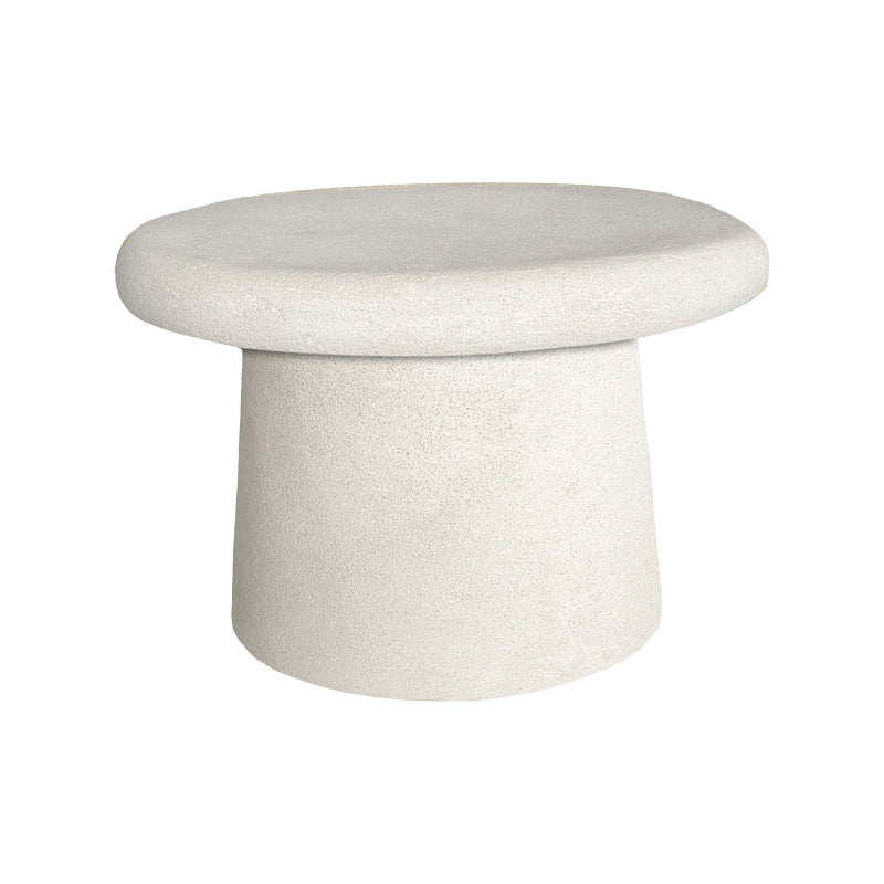 Модерна, естетска и уникатна тркалезна клупска маса Coffee Table Ridgeic во чиста бела боја со мазна горна површина и стабилна паметна архитектура