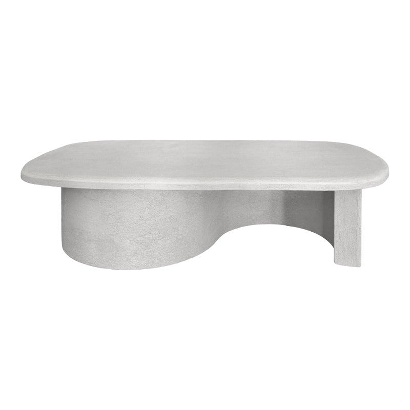 Модерна, естетска и уникатна правоаголна ниска клупска маса Coffee Table Sapele со мазна горна површина во чиста бела боја и стабилна паметна архитектура