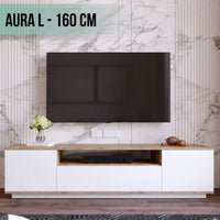 TV STAND AURA L – SONOMA / WHITE - 160 CM