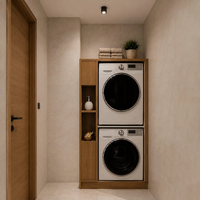 CREMONA Bathroom Cabinet for Washing Machine &amp; Dryer – Atlantic Oak