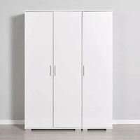 TALIA THREE-DOOR WARDROBE WITH HANGING RAIL AND SHELVES – WHITE (120x187 CM)